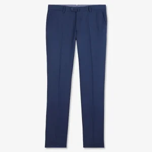 Alternative view of Pantalon slim bleu en laine à plis cassés