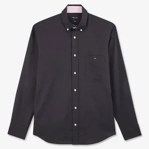 Alternative view of Chemise gris foncé unie en coton