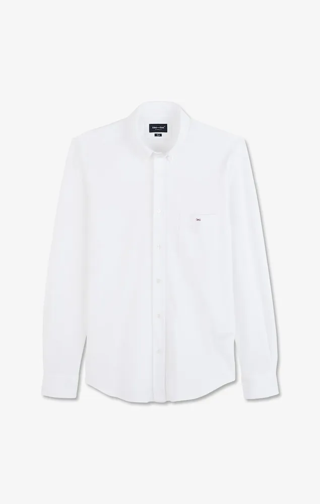 Chemise En Coton Pinpoint Blanc