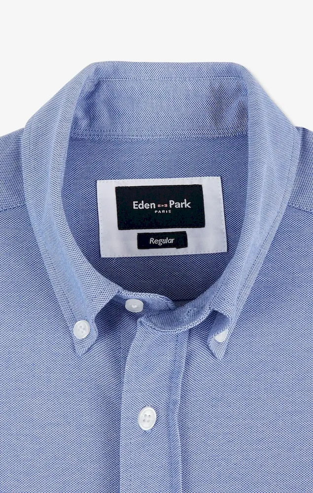 Chemise en coton pinpoint bleu – Bild 10