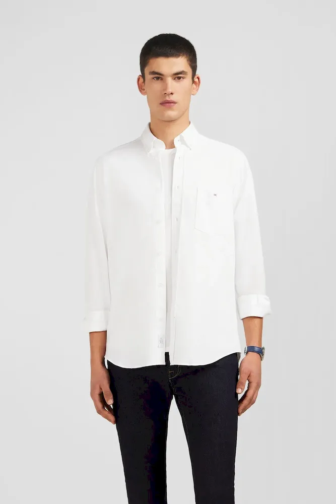 Chemise en coton pinpoint blanc – Bild 3