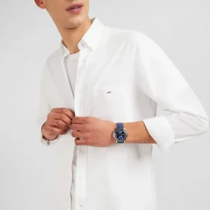 Chemise en coton pinpoint blanc