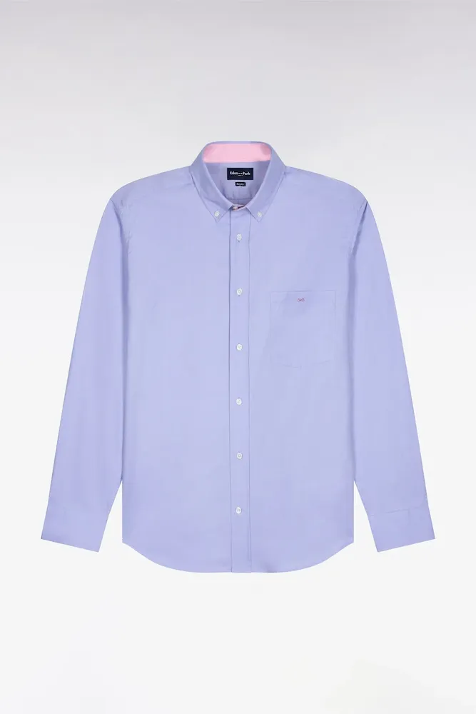 Chemise Bleue Unie En Coton