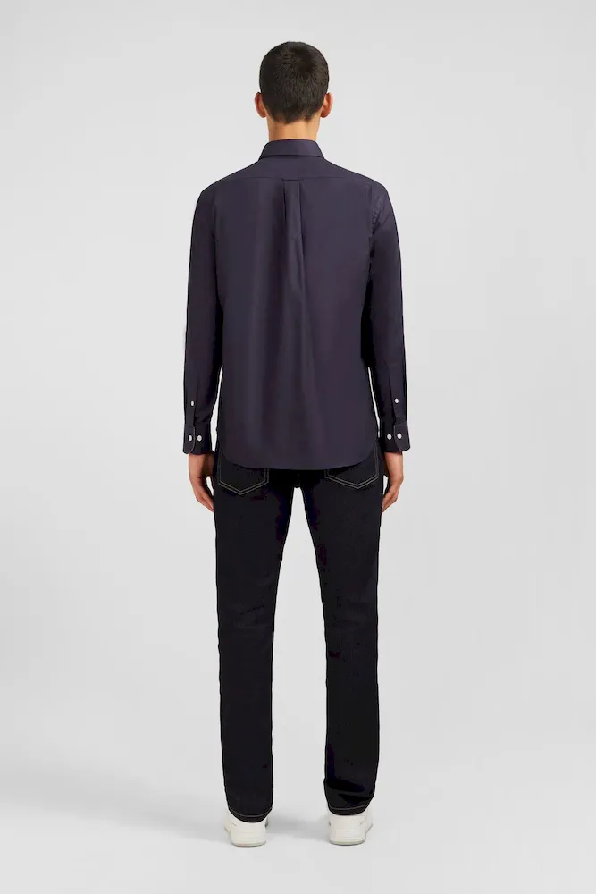 Chemise gris foncé unie en coton – Bild 6