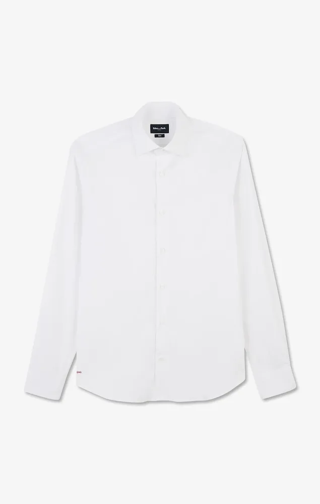 Chemise blanche slim en popeline stretch – Bild 2