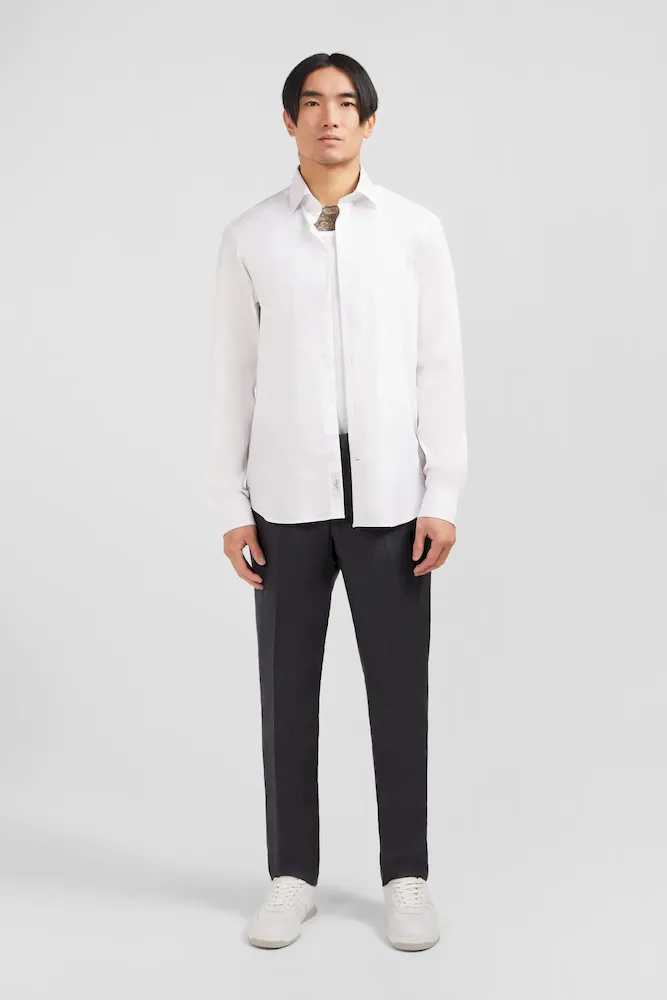 Chemise blanche slim en popeline stretch – Bild 7