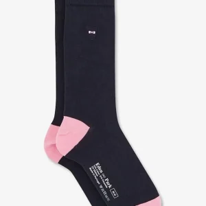 Chaussettes montantes bleu marine color-block