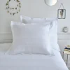 Lot de taies d'oreillers carrées en percale de coton blanche