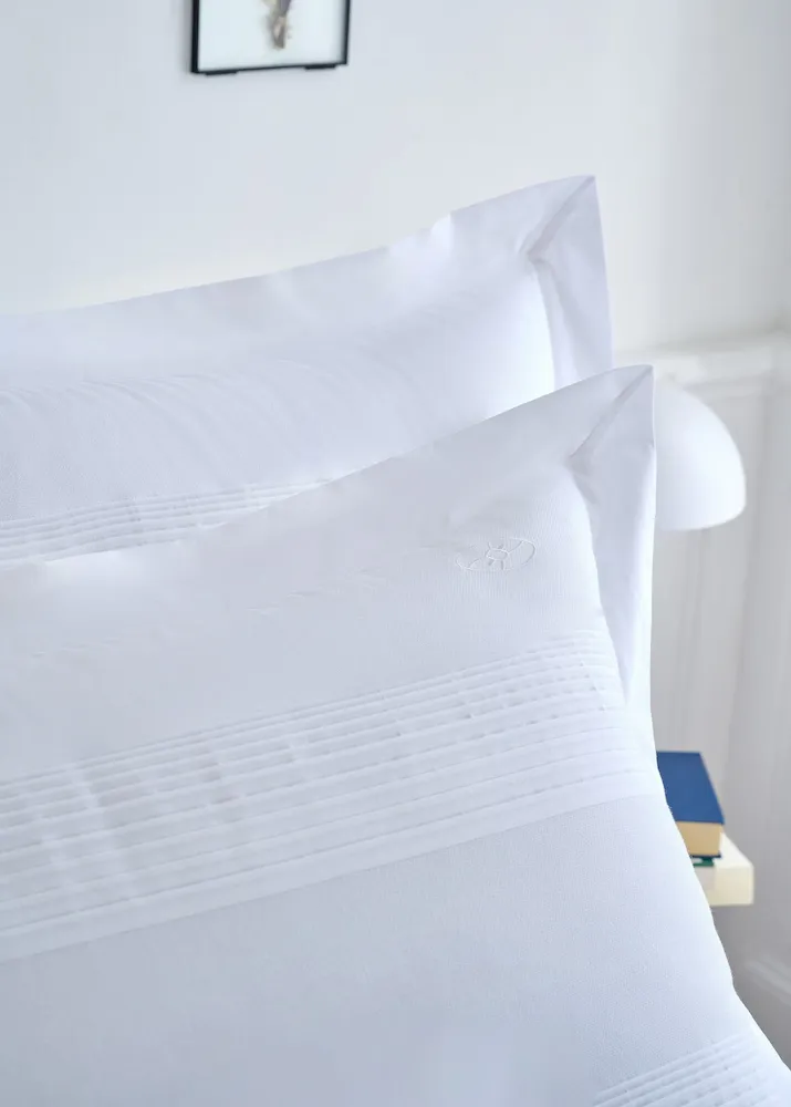 Lot De Taies D'oreillers Rectangulaires En Percale De Coton Blanche