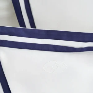 Alternative view of Lot de taies d'oreillers rectangulaires en coton blanc à bordure marine