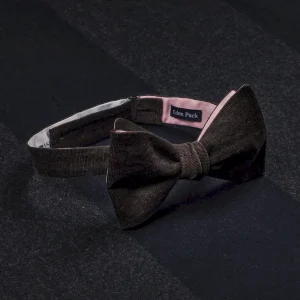 Alternative view of Nœud papillon en velours marron upcyclé Pap'Atelier