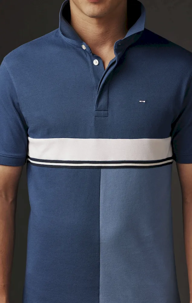 Maillot marine et bleu en patchwork de jersey upcyclé Pap'Atelier – Bild 3