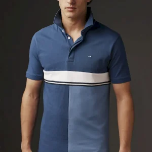 Maillot marine et bleu en patchwork de jersey upcyclé Pap'Atelier