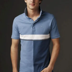 Maillot bleu et marine en patchwork de jersey upcyclé Pap'Atelier