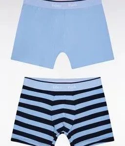 Lot de deux boxers en jersey de coton stretch ciel